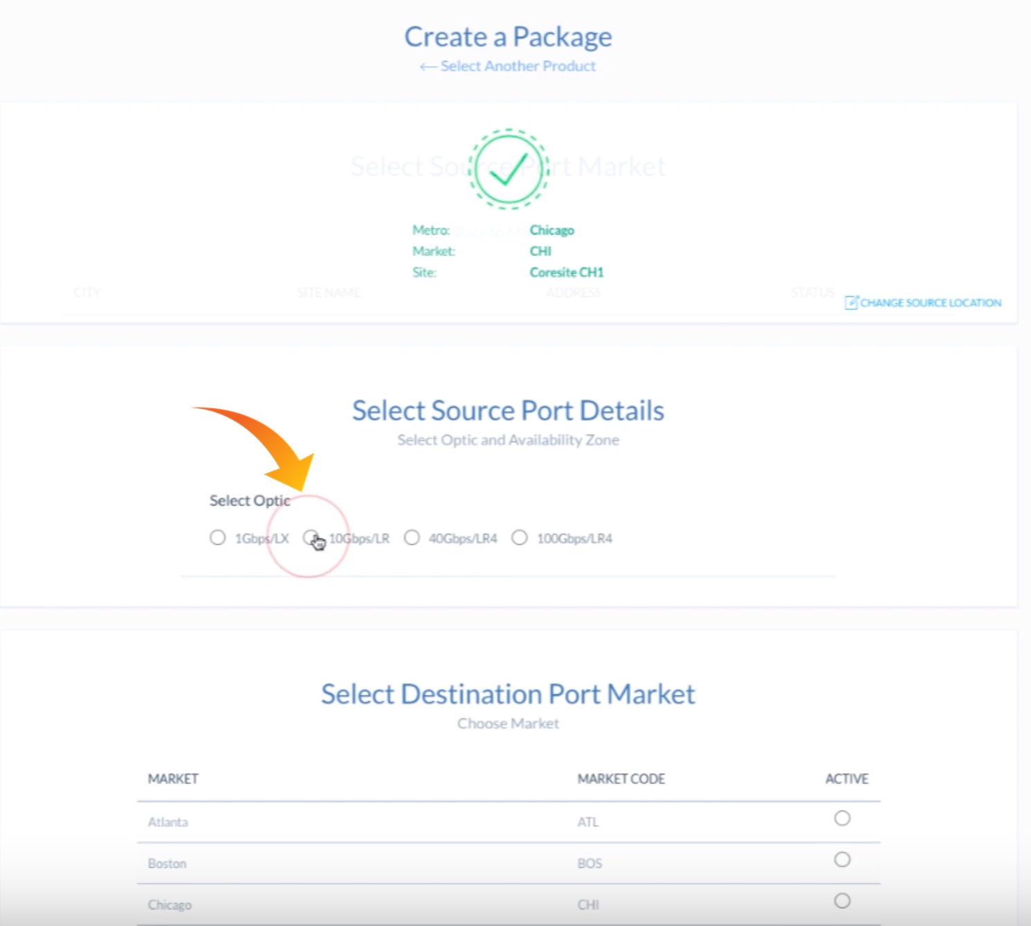 Select Source Port Details